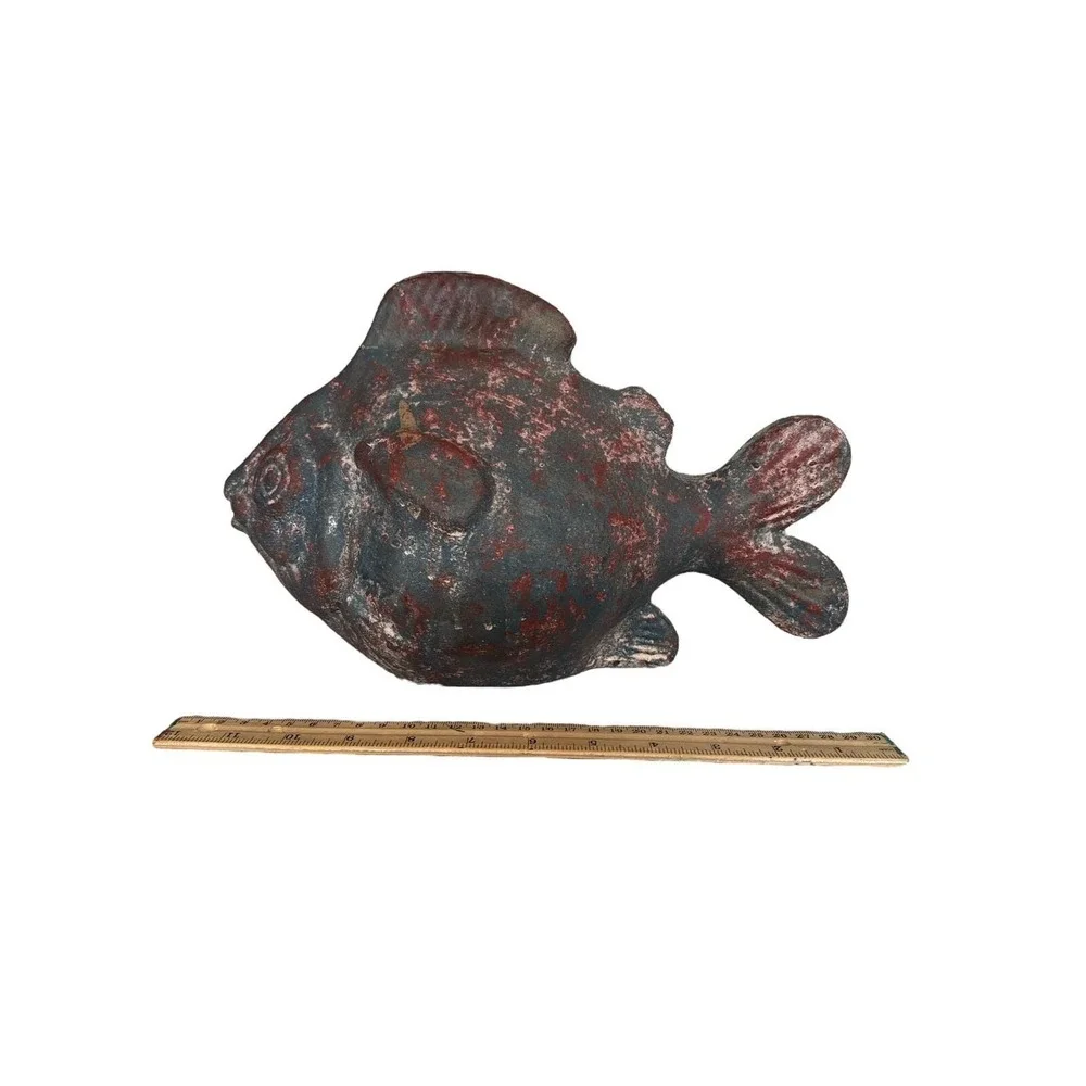 Terracota Koi Fish Sculture 12 Inch Decorarive Indoor Outdoor